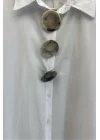 Sardunya oversize uzun tunik gömlek-Beyaz