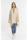 Sardunya oversize uzun tunik gömlek-Krem