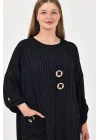 Tencel tokalı kadın elbise-siyah