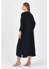 Tencel tokalı kadın elbise-siyah
