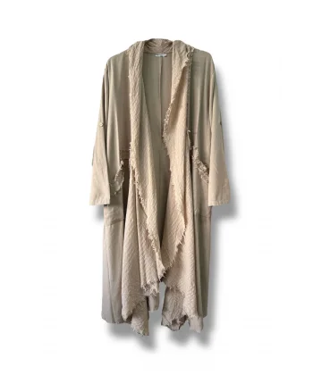 %100 pamuk garnili kaftan-Bej