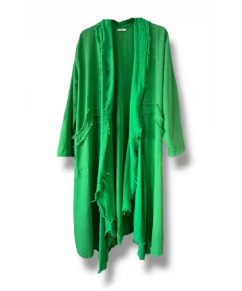 %100 pamuk garnili kaftan-Yeşil
