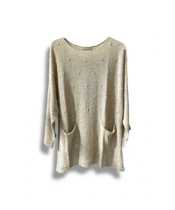 Merserize Triko Kadın Oversize Tunik - 38-52 Beden Uyumlu Standart Beden