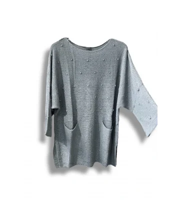 Merserize Triko Kadın Oversize Tunik - 38-52 Beden Uyumlu Standart Beden