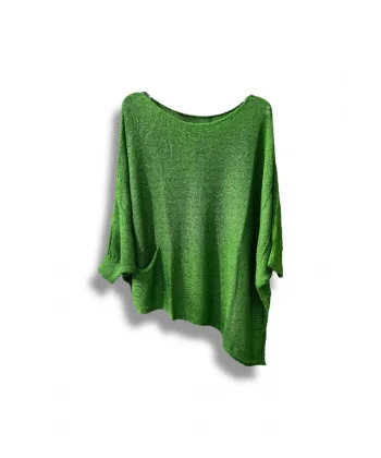 Oversize Cepli Merserize Bluz | 38-52 Beden Uyumlu Rahat Kalıp Triko