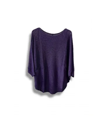Oversize Cepli Merserize Bluz | 38-52 Beden Uyumlu Rahat Kalıp Triko