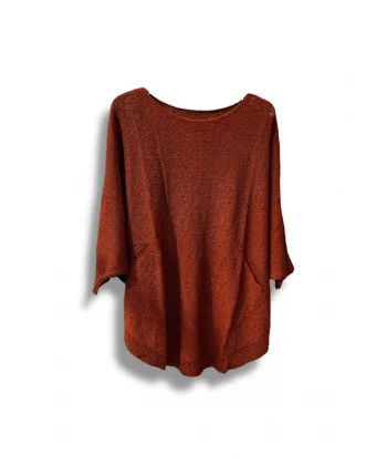 Oversize Cepli Merserize Bluz | 38-52 Beden Uyumlu Rahat Kalıp Triko