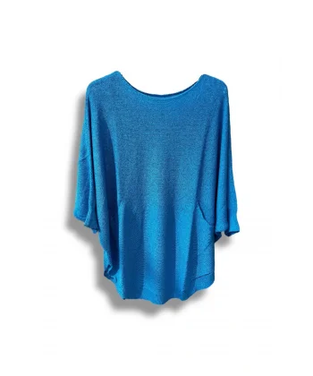 Oversize Cepli Merserize Bluz | 38-52 Beden Uyumlu Rahat Kalıp Triko