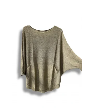 Oversize Cepli Merserize Bluz | 38-52 Beden Uyumlu Rahat Kalıp Triko