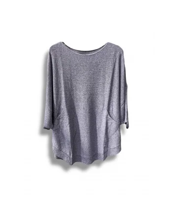 Merserize Triko Oversize Bluz - 38-52 Beden Uyumlu - Salaş Kazak