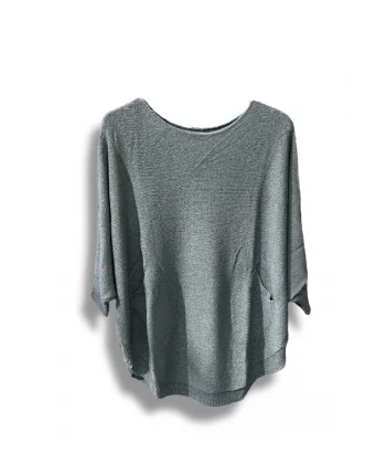 Merserize Triko Oversize Bluz - 38-52 Beden Uyumlu - Salaş Kazak