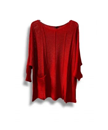 Oversize Merserize Triko Bluz | 38-52 Beden Uyumlu