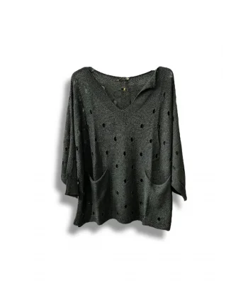 Kadın Merserize Oversize Triko Bluz – Standart Beden (38-48 Uyumlu) – Şık ve Rahat Yazlık Kazak