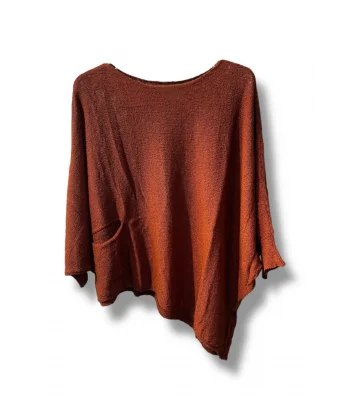 Oversize Cepli Merserize Bluz | 38-52 Beden Uyumlu Rahat Kalıp Triko