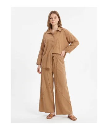 Oversize %100 Pamuk İkili Takım Salaş Kesim * Doğal Pamuklu Gömlek Pantolon Takım