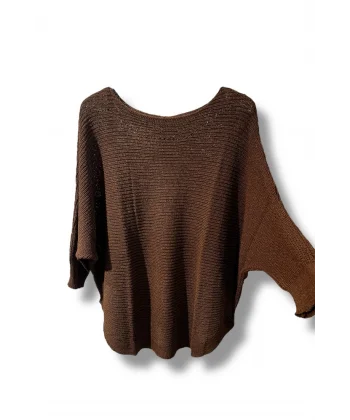 Kadın Merserize Triko Bluz Oversize Salaş Kalıp 38-52 Beden Uyumlu-Kahve