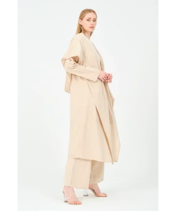 kapüşonlu kimono pantolon takım