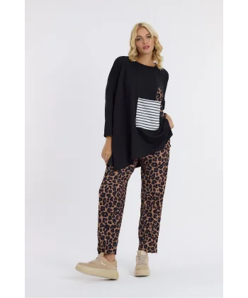 Leopar desen cep detaylı takım