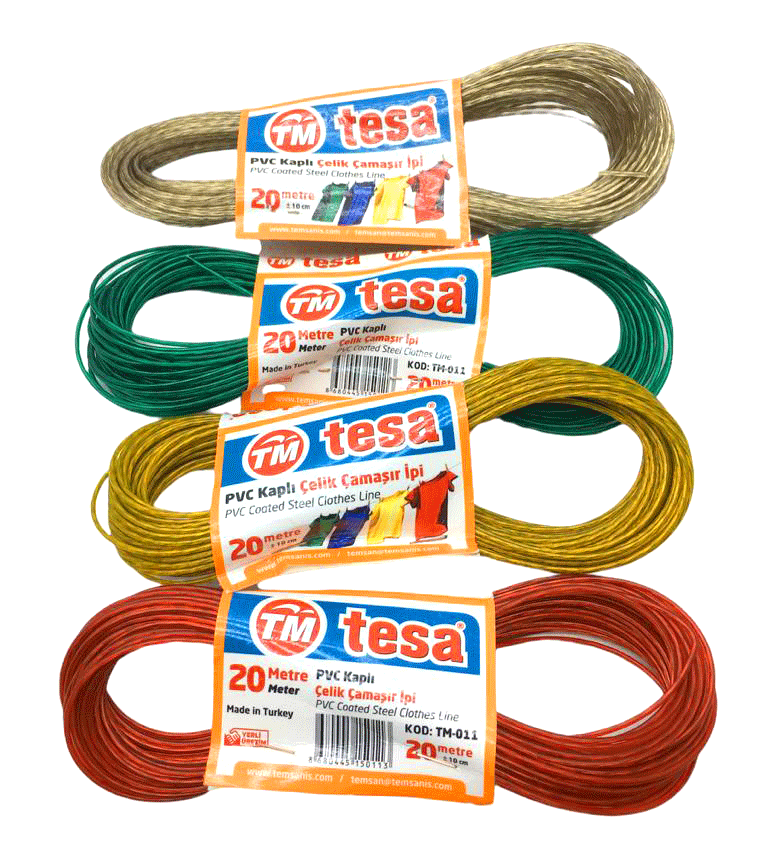 TESA TEMSAN TM-011 ( ÇELİK ) ( 20MT ) ÇAMAŞIR İPİ*12X10
