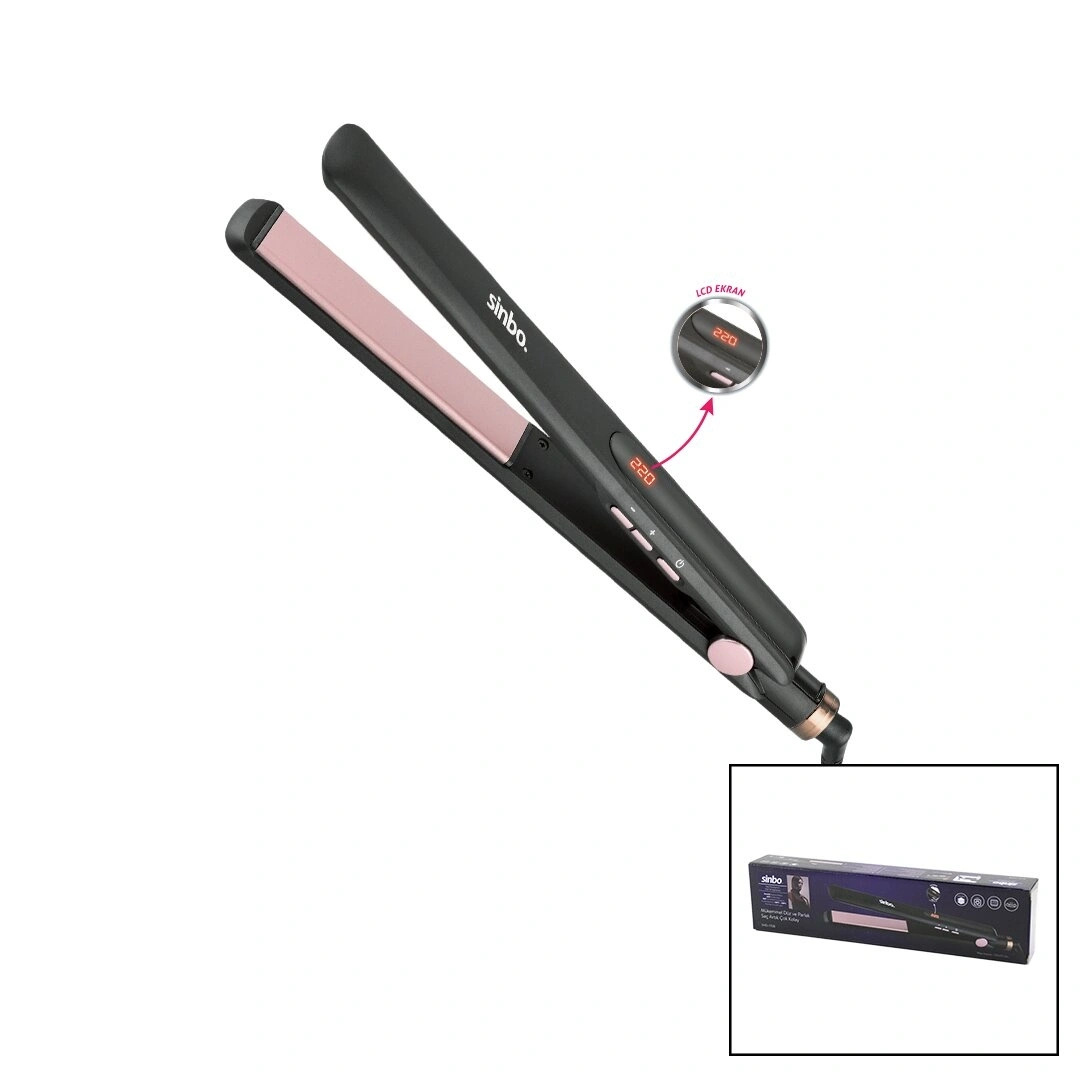 SİNBO SHD-1708 (120X25MM) (DİJİTAL) SAÇ DÜZLEŞTİRİCİ MAKİNE (SERAMİK KAPLAMA) (120-220℃) (360° KABLO=1.8MT)*24