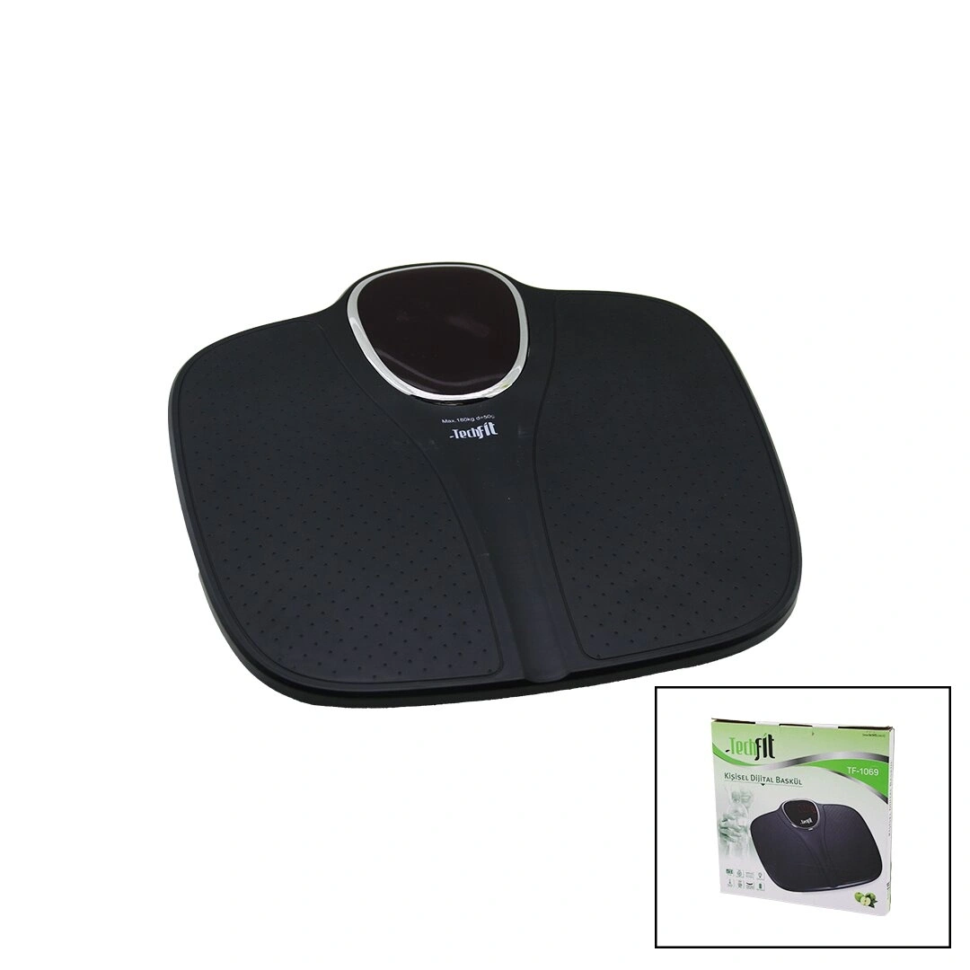 TECHFİT TF-1069 (DİJİTAL DİZAYN & NOKTALI ZEMİN) DİJİTAL BASKÜL TERAZİ TARTI (180KG/100GR) (LCD EKRAN & SENSÖR & ODA ℃)*10