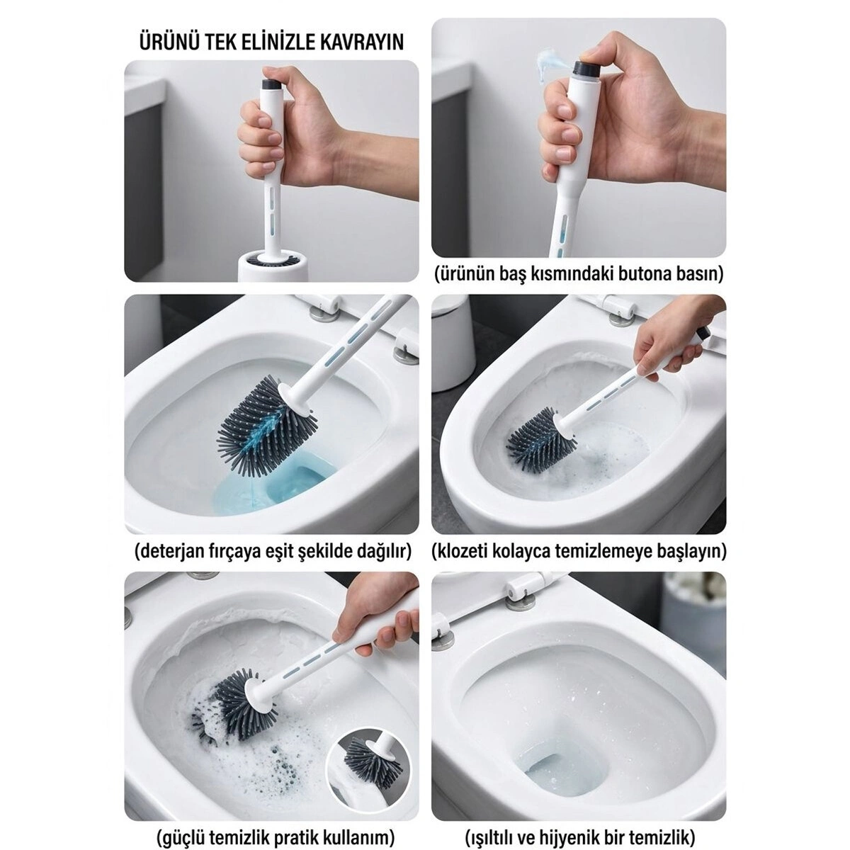ACERO HOME-2116 ( DETERJAN HAZNELİ ) KLOZET WC FIRÇA SETİ ( SİLİKON )*12=K