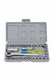 AIWA ( 40PCS ) ( 1/4 & 3/8 ) LOKMA TAKIMI ( PLASTİK KUTULU ) METRIC SIZE COMBINATION SET*45