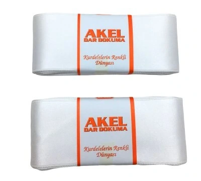 AKEL ( 6CMX10MT ) ( POŞETLİ ) ( BEYAZ ) ( TAKI ) KURDELESİ*4X50