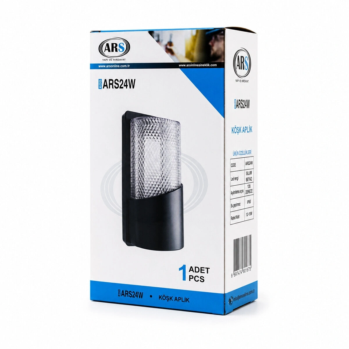 ARS-348955 ( IP66 ) ( 50.000 SAAT LED ÖMRÜ ) ( 22W ) KÖŞK LED APLİK DUVAR LAMBASI*30