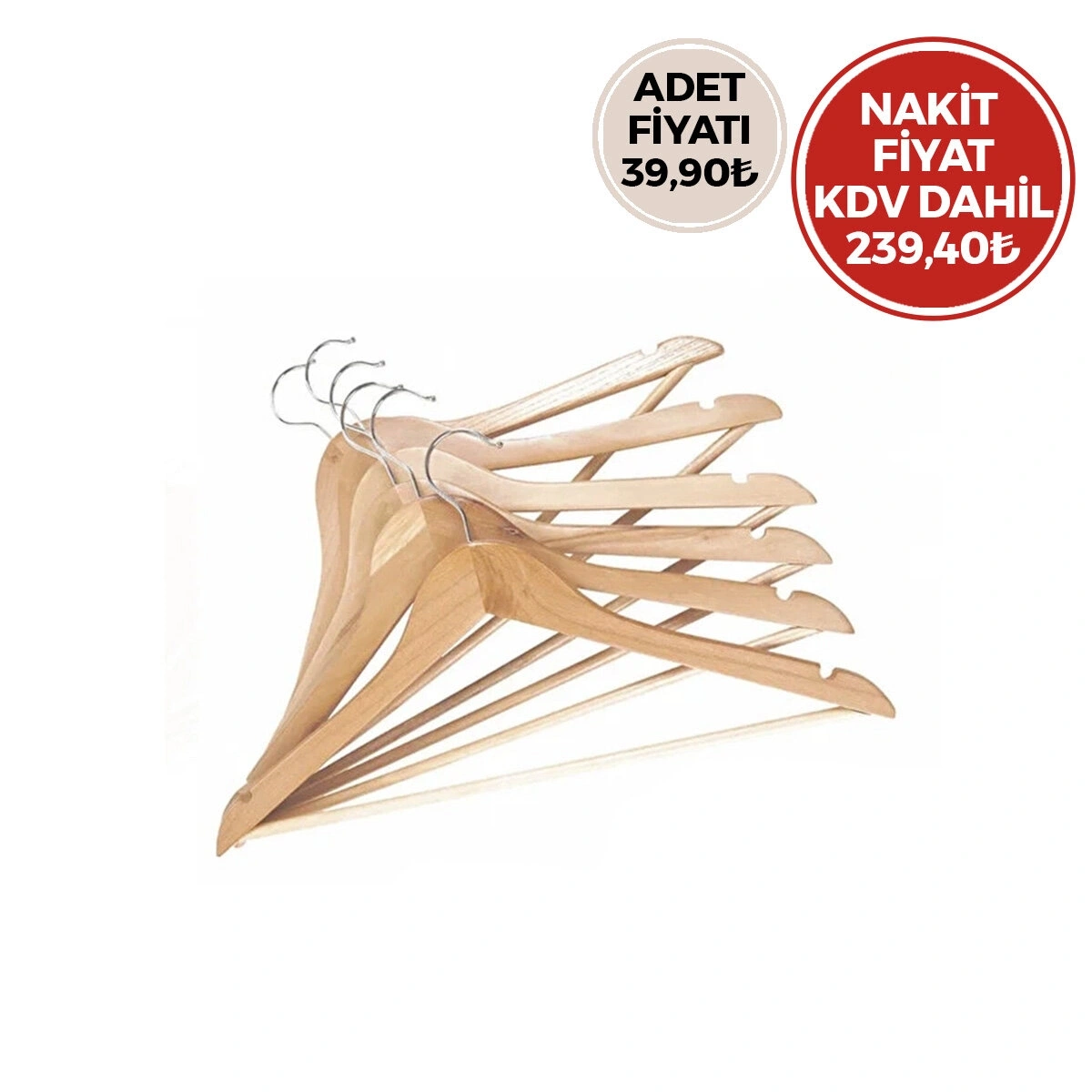 ASKICIM ( 6PCS ) ( LÜKS AHŞAP ) ELBİSE ASKISI ( VERNİKLİ )*20=K