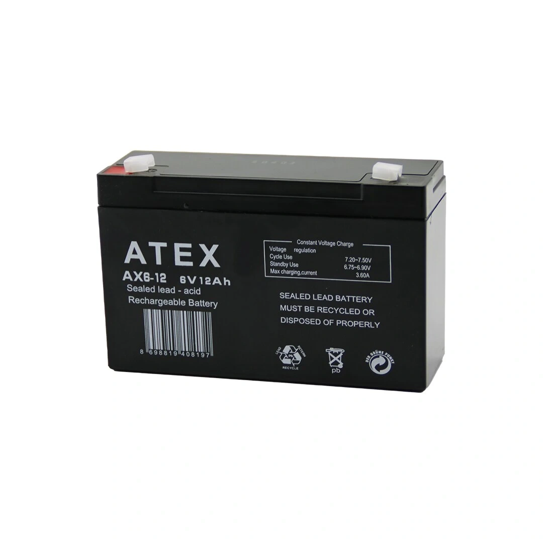 ATEX AX6-12 ( İNCE ) AKÜ ( 6V-12AH ) AMPER*10