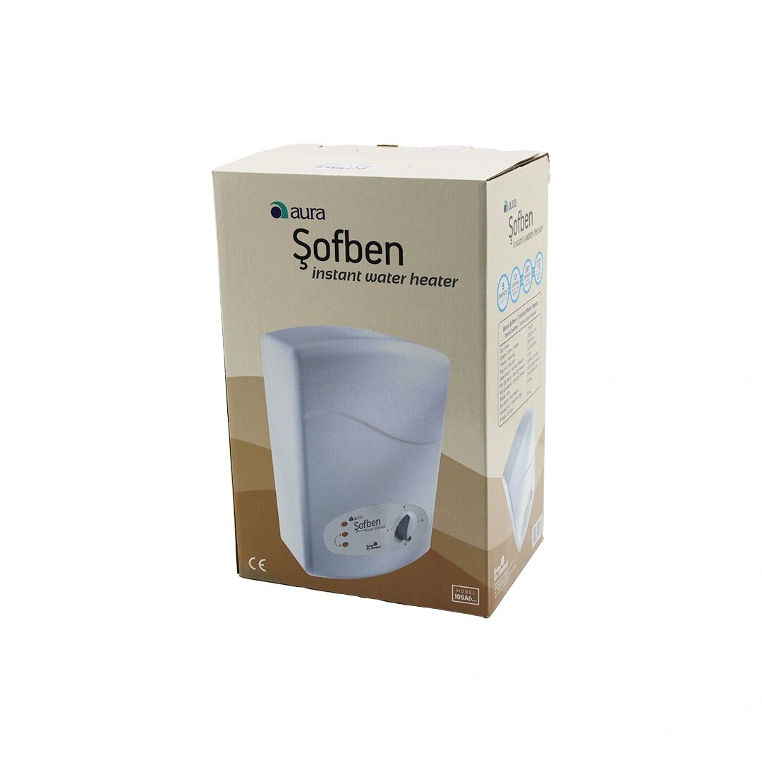AURA MODEL-105-A6 ( ELEKTRİKLİ ) BANYO ŞOFBEN ( 7350W ) ( ÇİFT TERMOSTATLI ) ( 3 KADEMELİ ) ( TÜP REZİSTANSLI ) ( 5 EMNİYETLİ )*5