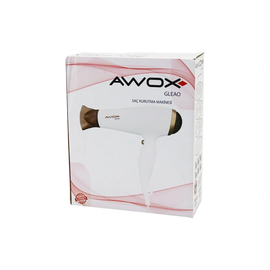 AWOX GLEAO ( SİYAH ) SAÇ KURUTMA & FÖN MAKİNESİ ( SOĞUK ÜFLEME ) ( 2 KADEME FAN & 3 KADEME SICAKLIK ) ( 1700-2000W )*12