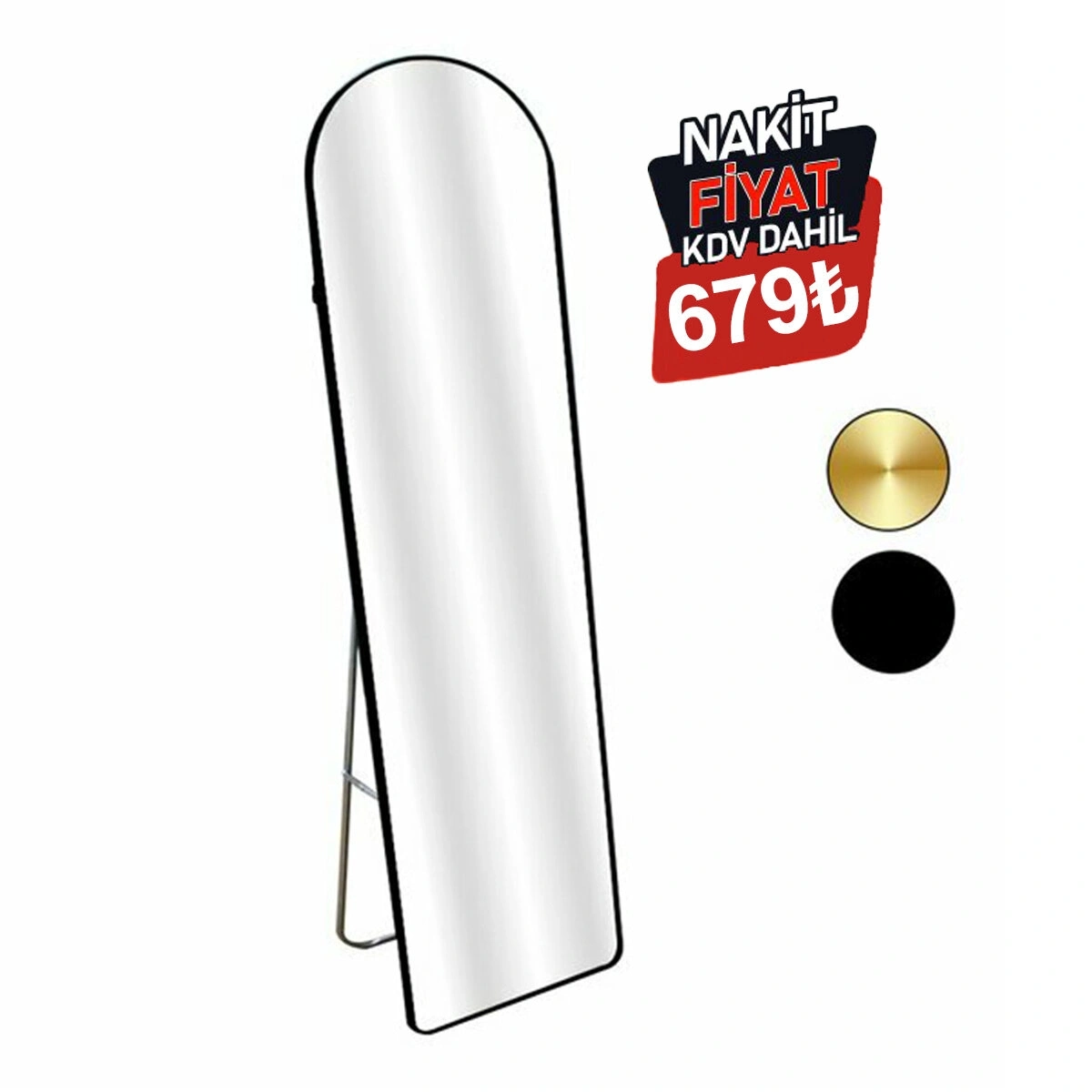 BAROTTİ DMR-9137-9907 ( OVAL KENAR ) ( BOY ) AYNASI ( 42X152CM )( 2İN1 KULLANIM= AYAKLI ( AÇ-KAPA )  ( DUVARA MONTE )*10=K