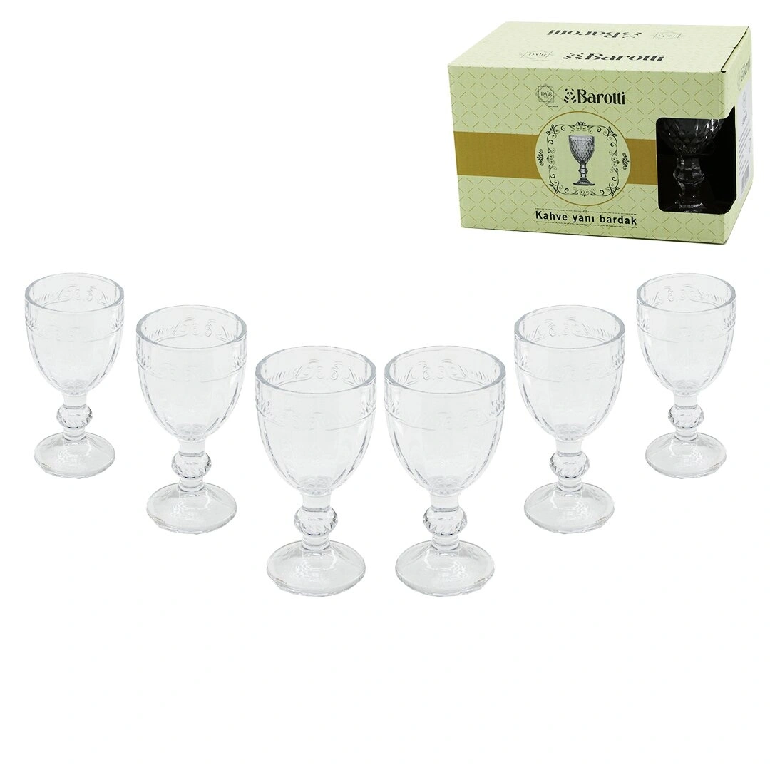 BAROTTİ DMR-9138 ( 6PCS ) KAHVE YANI ( CAM ) BARDAK*24=K
