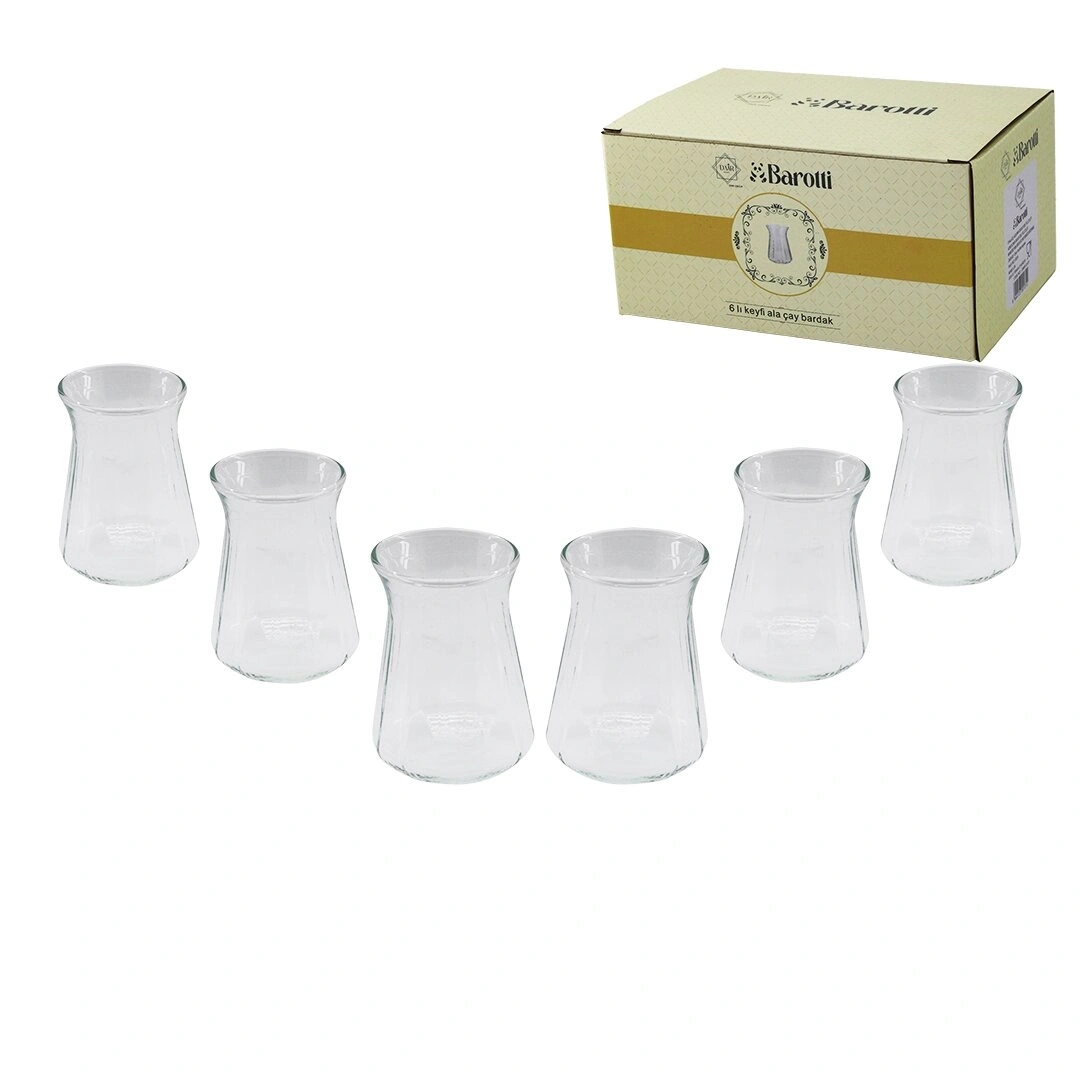 BAROTTİ DMR-9151 ( 6 PCS ) CAM ÇAY BARDAK*24=K