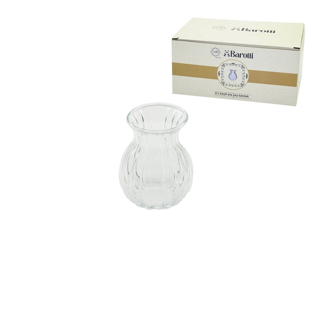 BAROTTİ DMR-9153 ( 6PCS ) CAM ÇAY KEYFİ ALA BARDAK*24=K