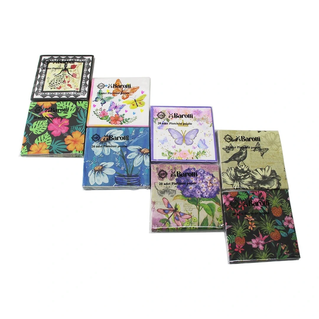 BAROTTİ DMR-9621 ( 20PCS ) RENKLİ DESENLİ SUNUM PEÇETE ( 16.5X16.5CM )*240