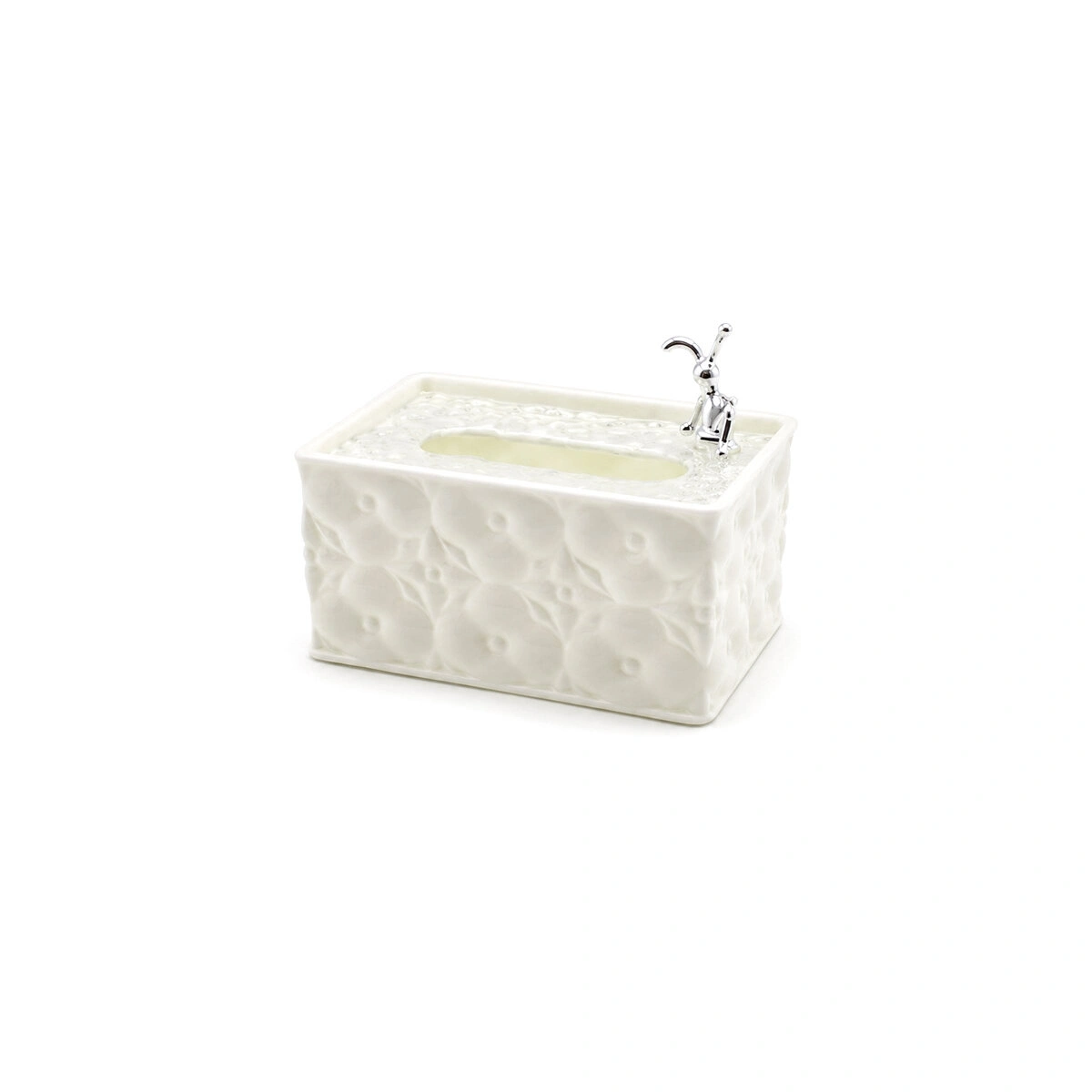 BAROTTİ DMR-9916 ( 18.4X12.5X9CM ) ( BEYAZ ) ( YAYLI ) ( MASAÜSTÜ ) DEKORATİF DİKDÖRTGEN PEÇETELİK*60