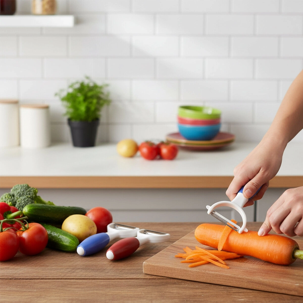 BAYSA-839 ( TOMBUL ) ( RENKLİ PLASTİK ) SAPLI SOYACAK*20X18