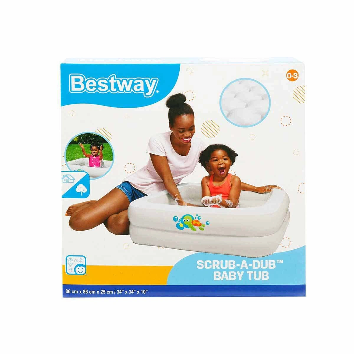 BESTWAY-51116 ( 2 HALKA ) KARE BEBEK ŞİŞME HAVUZ ( 86X86X25CM ) ( 0-3YAŞ )*8=K