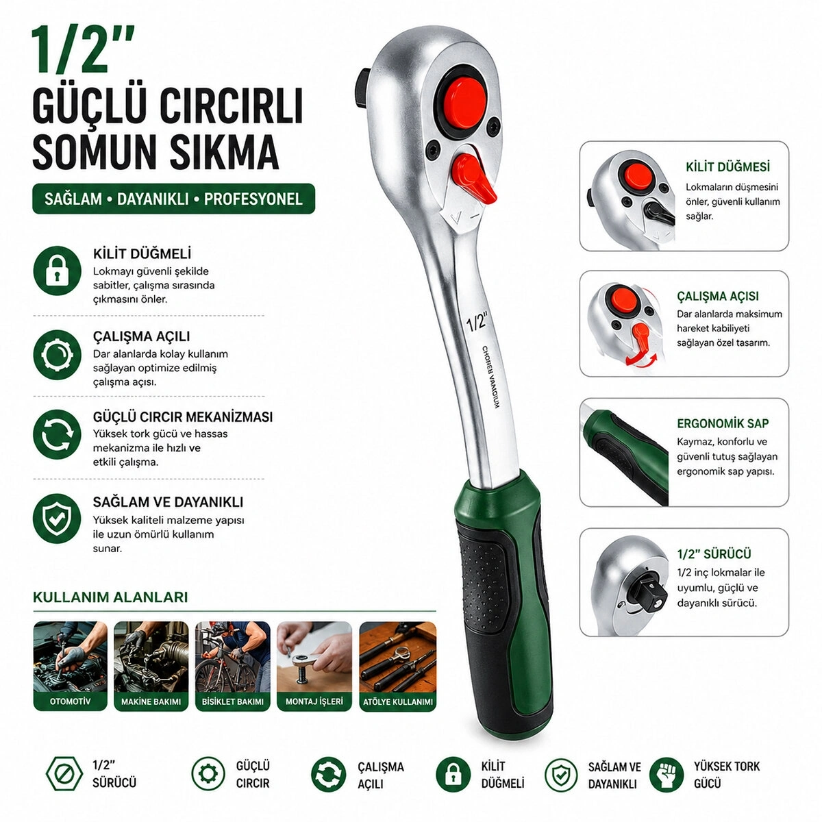 BOSCH-1 600 A03 17V ( 1/2 ) CIRCIR & SOMUN SIKMA ANAHTAR KOLU *1