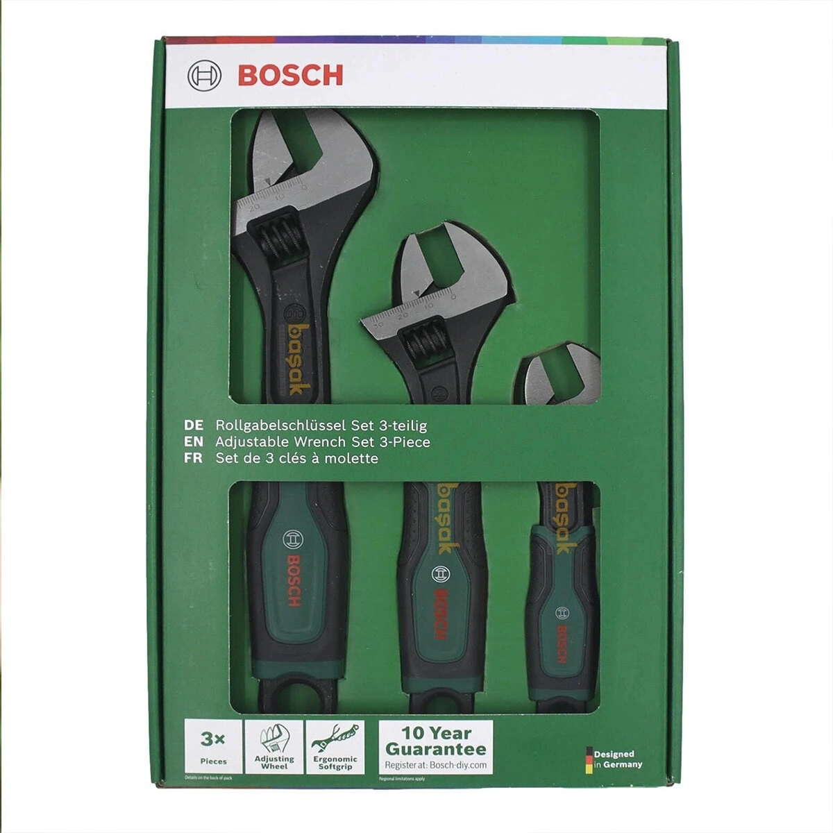 BOSCH-1 600 A03 9HR ( 3PCS ) İNGİLİZ ANAHTAR & KURBAĞACIK SETİ ( 6-8-10 & 150-200-250MM )*1