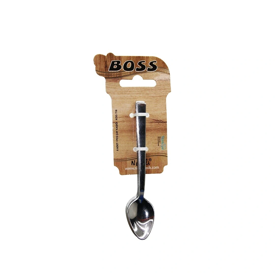 BOSS-718 ( 6PCS ) EKO ÇUBUK SADE METAL ( ÇAY KAŞIK ) 2MM*200