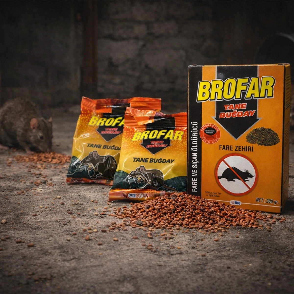BROFAR ( TANE BUĞDAY ) FARE & SIÇAN ZEHİRİ & YEM 200GR*100
