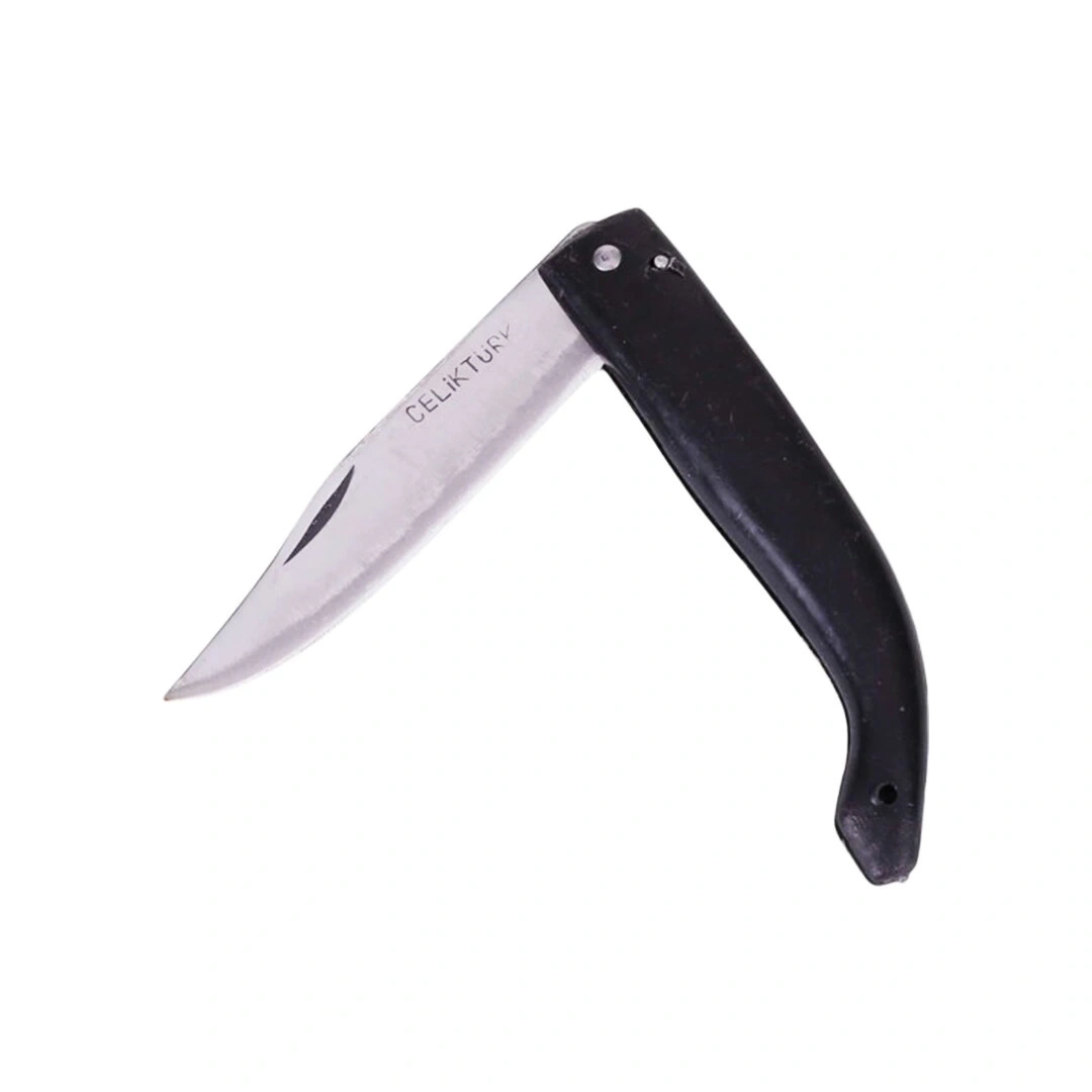 ÇELİKTÜRK ÇK-150 ( ORTA ) ÇAKI ( DENİZLİ / YATAĞAN ÜRETİM ) ( SİYAH PLASTİK SAPLI )*10X60