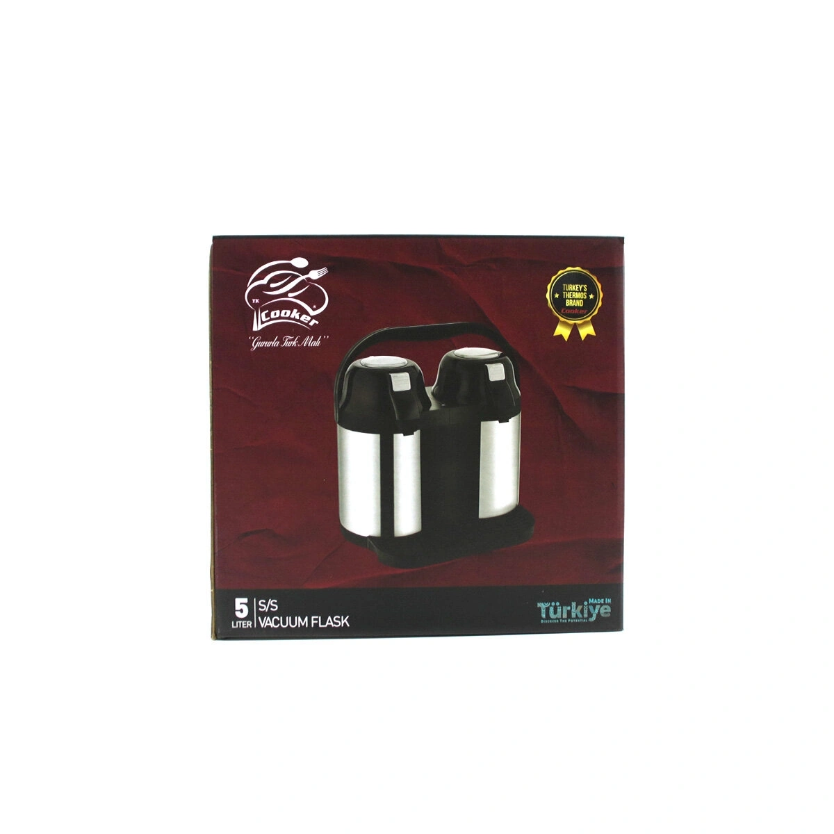 COOKER CKR-2027 ( 5 LT ) LÜX 304 ( ÇİFTLİ ) ÇELİK TERMOS ( POMPALI & MUSLUKLU ) ( TAŞIMA KULPLU & POMPA KİLİT TUŞLU )*3