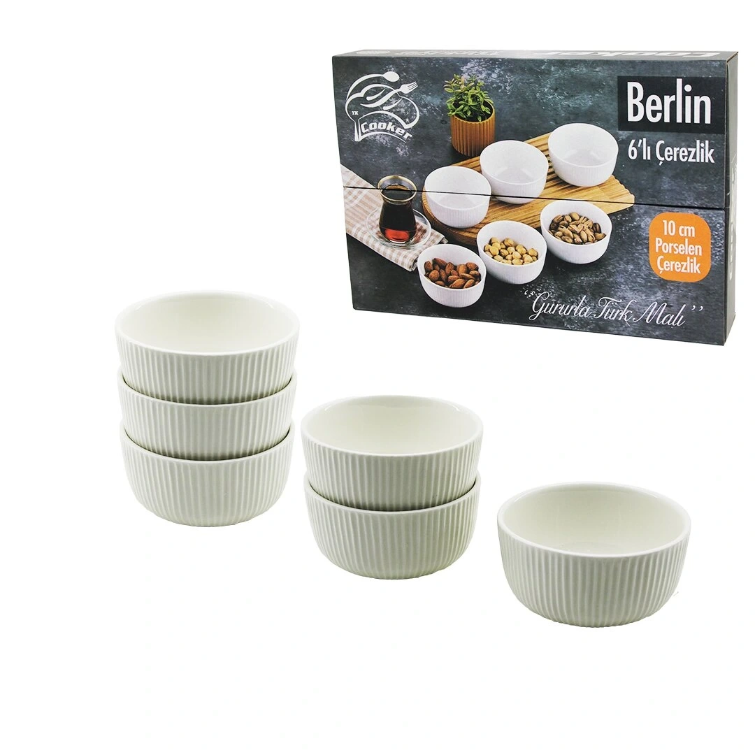 COOKER CKR-3788 ( 6PCS ) BERLİN PORSELEN ÇEREZLİK ( 10CM )*12=K