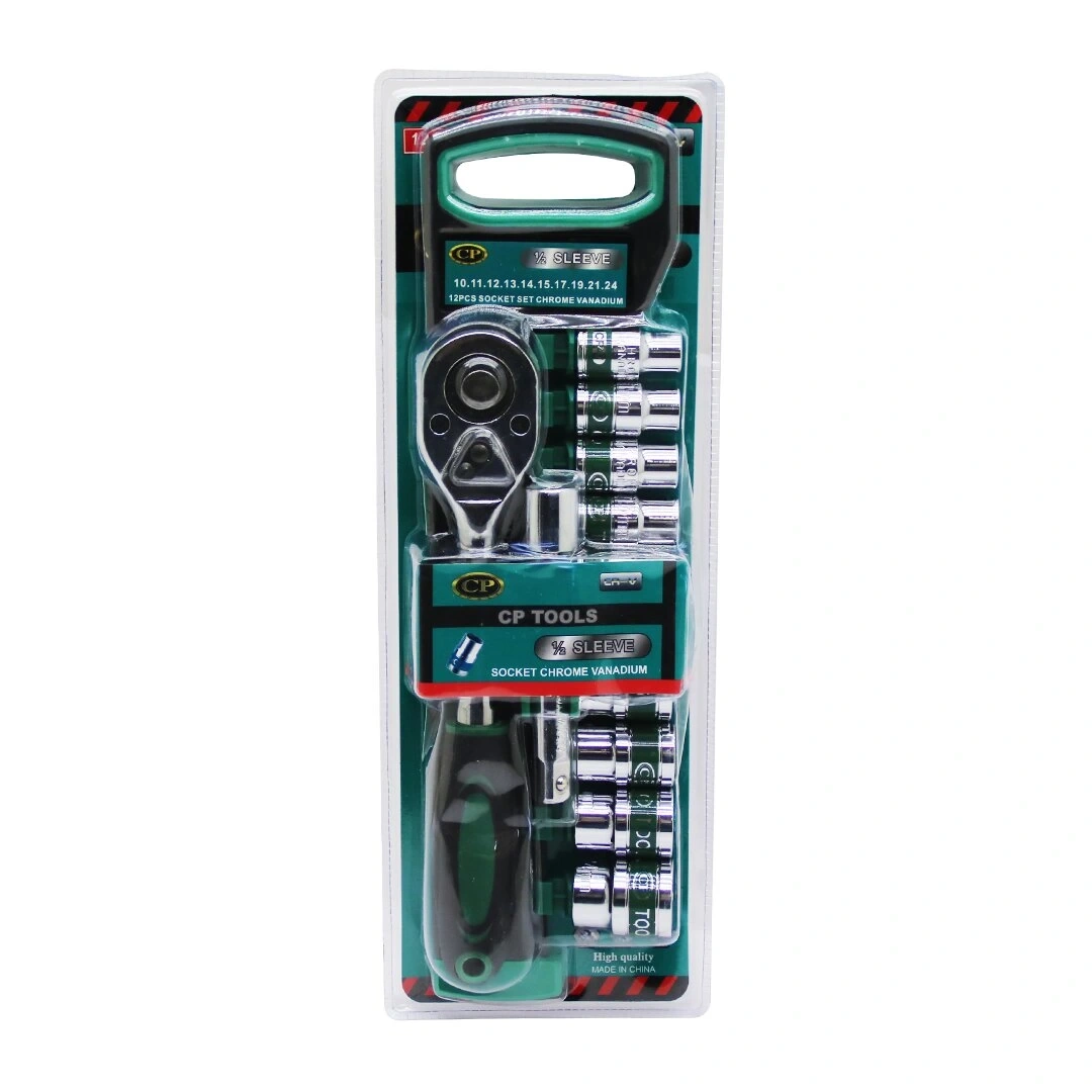 CP TOOLS CR-V SOCKET CHOROME VANADIUM (12PCS) (1/2) LOKMA SETİ (CIRCIR KOL) (UZATMA ADAPTÖR) (8-10-11-12-13-14-15-17-19-24MM)*30