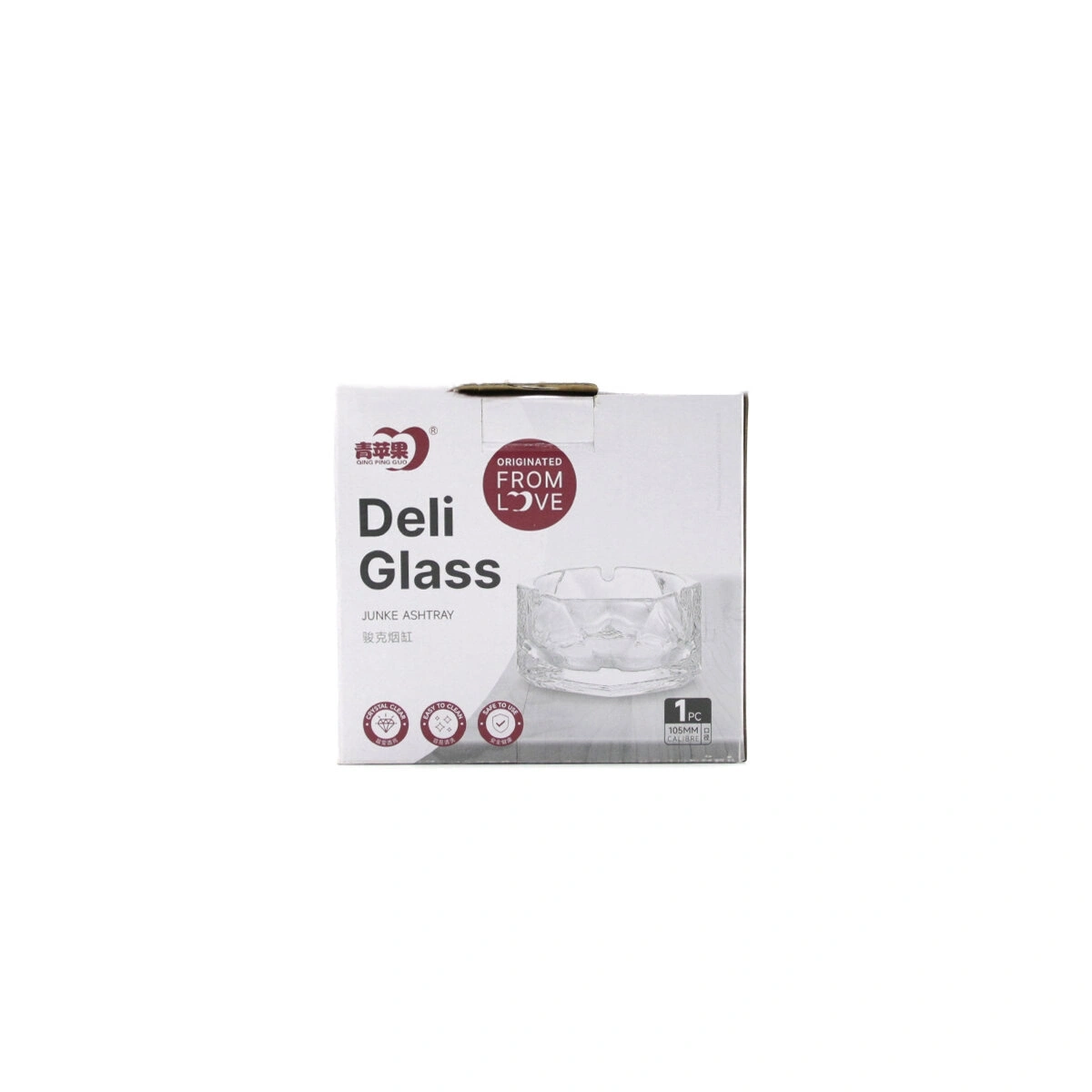 DELİ GLASS YG1201/LI ( CAM & PİRAMİT ) YUVARLAK KÜLLÜK ( ÇAP: 10CM & D: 4.6CM & 105MM )*24